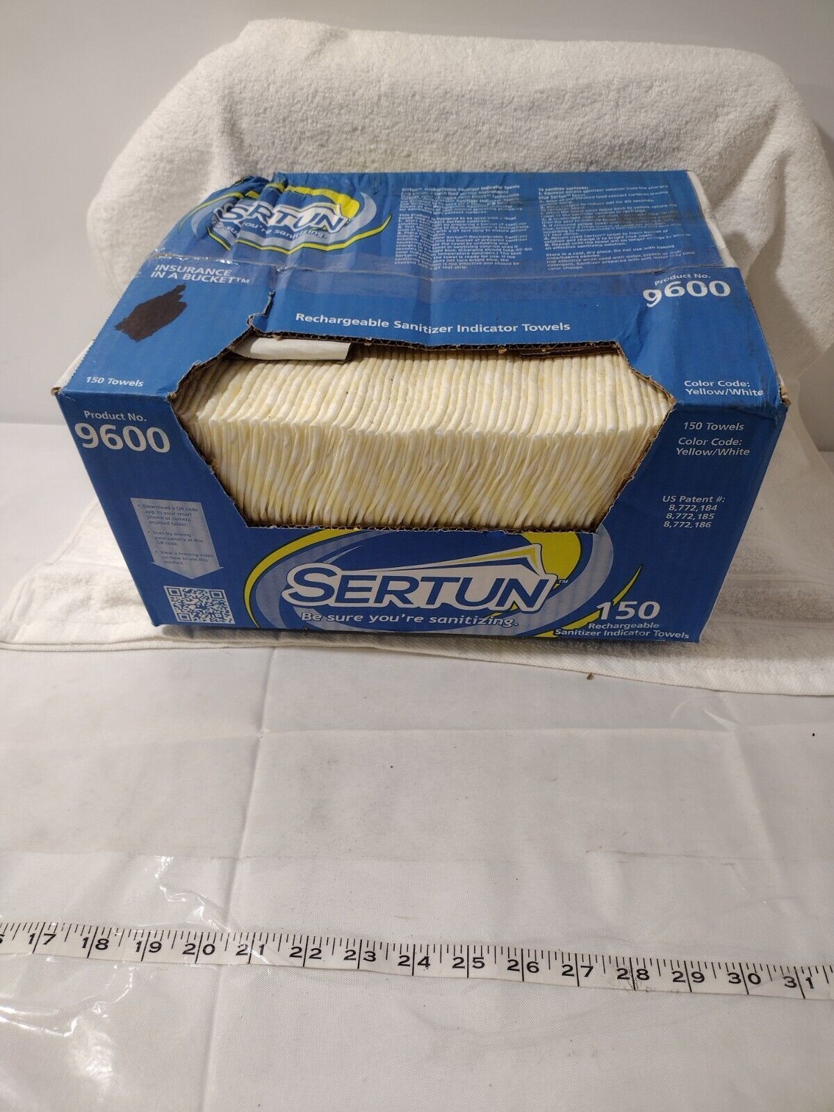 Sertun 9600 Rechargeable Sanitizer Towels/ 3-1/2" x 18"/ Box of 150 Towels