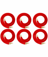 6 pack- Red Velvet Rope Crowd Control Gold Hooks No Stanchion Party Carp... - $631.19 MXN