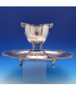 Italian .800 Silver Caviar Bowl w/Ice Tray Figural 3-D Giants Amber Ston... - $2,965.05