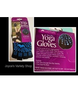 Yoga Gloves Non-Slip Finger Palm One Size Black with Blue Design - $7.99