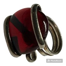 Vintage Garnet Ring Size 7.5 Silver Plated - €48,71 EUR