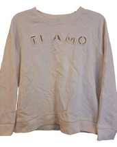 Lou Grey Tiamo Women&#39;s Terry Pullover sweatshirt Shirt top M Medium Cream - £15.01 GBP
