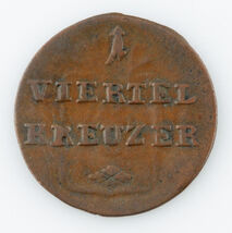 1811 Allemand États 1/4 Kreuzer Extra Fin Pièce de Monnaie - $204.74 CAD