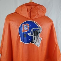 Vintage Denver Broncos Vinyl Rain Pancho Hooded Medium Orange Crush Retro Logo - $24.99