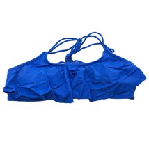 Xhilaration Bikini Top Flounce Ruffle Strappy Woven Removable Cups Blue XL - £3.98 GBP