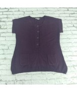 Ami Sanzuri Sweater Womens XL Purple Short Cap Sleeve Scoop Neck Knit Tu... - £15.79 GBP