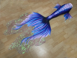 2024 Amazing Big Mermaid Tail for Kids Women NO Monofin Mermaid Costume ... - £69.84 GBP