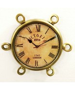 Antique Brown Marine Brass Clock 35 cm Nautical Wall Hanging Clock Home ... - £53.19 GBP