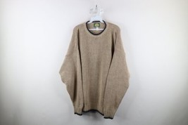 Vintage 90s Cabelas Mens Size XL Blank Ribbed Knit Crewneck Sweater Beige - £48.00 GBP