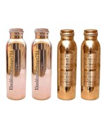 Handmade Copper Water Drinking Bottles 2 Smooth 2 Silver Touch Health Be... - £48.16 GBP