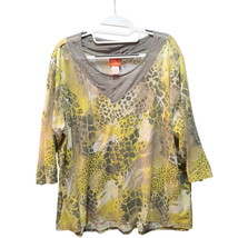 Hearts Of Palm Womens Blouse Multi-Color Size 2X Polyester Blend Stretch - £6.60 GBP