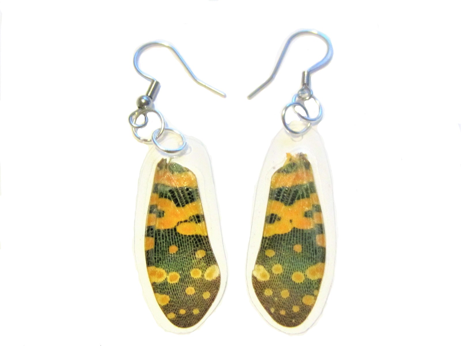One Pair Pair Laminated Pyrops Sinolae Lanternfly Earrings, Indonesia, H... - $17.00