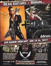 Dean Guitars &amp; Drums DDrums 2011 NAMM ad 8 x 11 advertisement print - £3.41 GBP