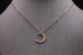 NIB SUNSCSC Moon Necklace Pendant Stainless Steel Gold Plated 42CM + Ext... - £9.70 GBP