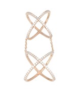 Sterling Silver CZ Double-X Style Ring - Rose Gold Plated - £68.84 GBP