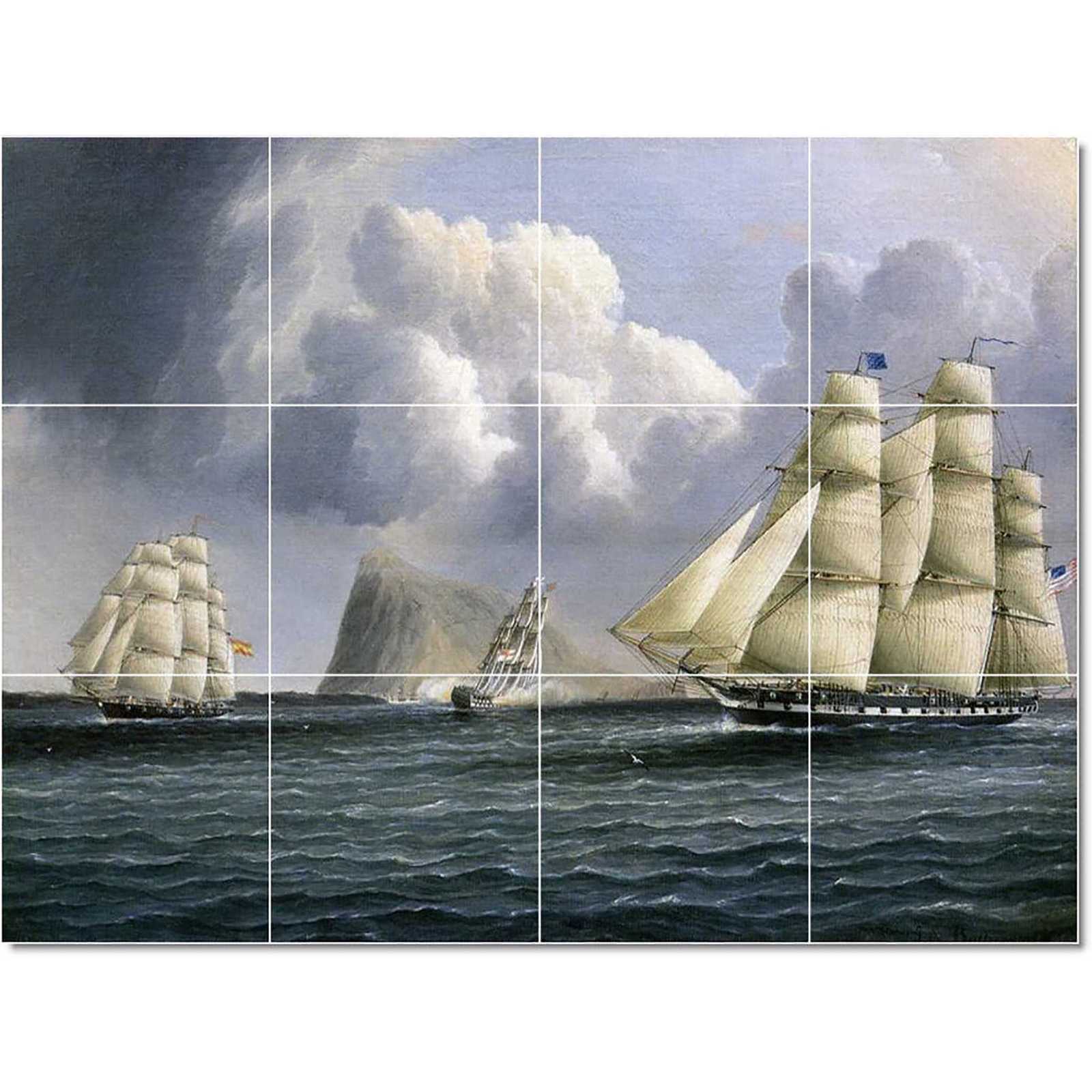 Buttersworth james american frigate off gibralter flying a commodores pennant