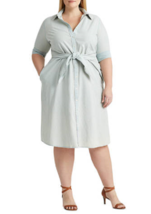 New Ralph Lauren Blue Belted Shirt Dress Size 16 W Women $135 - £90.71 GBP
