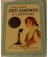 Nabisco 16 ounce Oreo Cookie Tin featuring 1918 Advertisement 1986 - £7.60 GBP