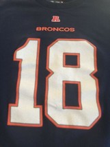 Denver Broncos Football Mens Navy Blue White Orange 18 Manning T-Shirt XL - £11.64 GBP