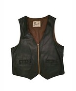 Vintage Berman Buckskin Men&#39;s Brown  Leather Vest Full Zipper Front - 40... - $65.14 CAD