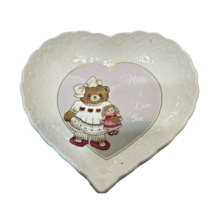 Vintage Mikasa Sandy Lehman Mom I Love You Heart Shaped Trinket Candy Dish 4.75&quot; - $13.59