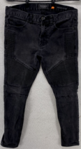 Pac Sun Jeans Men&#39;s Size 30&quot; x 30&quot; Black Stacked Skinny Demin Pants Mid ... - $15.83