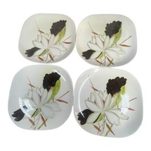 Red Wing Lotus 1940&#39;s Vintage Set of 4 Dinner Plates 10.25&quot; Pottery Ceramic Clay - £41.09 GBP