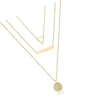 Dainty Layered Choker Necklace, Handmade 14K Gold - $55.14