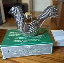 Vtg 1976 Avon Xmas Silver Dove Ornament with .5 oz Cologne Bottle Box NOS - £10.82 GBP