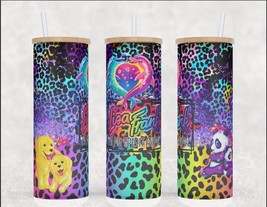 Frosted Glass 90s Girl Spirit Animal Rainbow Cheetah  Mug Cup Tumbler 25oz - £15.68 GBP