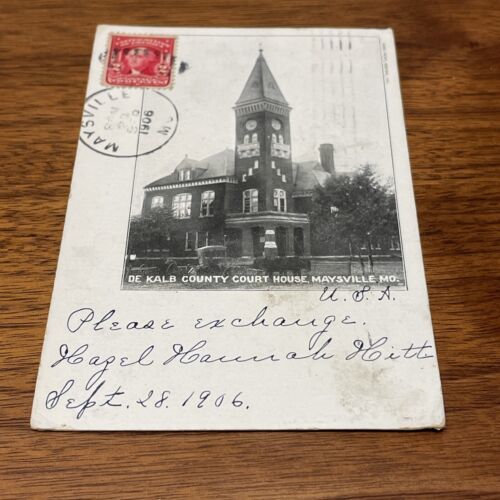 Vintage 1906 De Kalb County Courthouse Mayville Missouri Postcard KG JD - $9.89