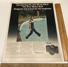 Vintage Print Ad Ricoh KR5 Camera 35mm SLR Man Photo Bomb Boy Swimming P... - $14.69