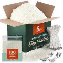 Diy Making Supply Kit Natural Soy Cotton Wicks, Centering Tools, Candle Wax Flak - £37.56 GBP