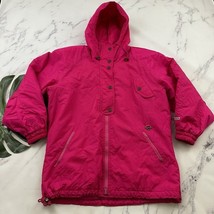 Fera Skiwear Womens Vintage Ski Snow Jacket Size 14 Neon Pink Hooded 90s - $38.60