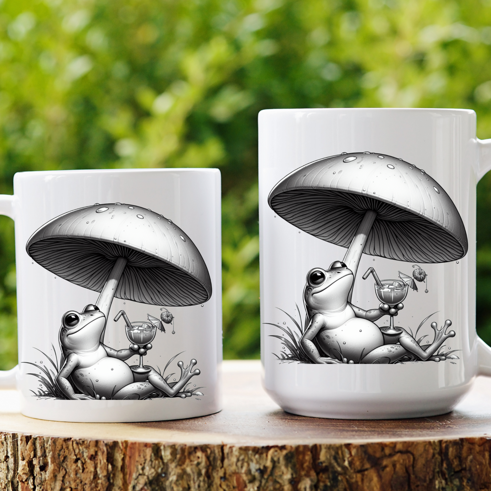 Funny Frog Mushroom Mug – Chill Toad Art, Cottagecore Gift, 11/15oz Coff... - $11.87+