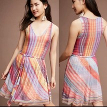 Anthropologie Cecilia Prado Multicolor Knit Rainbow Stripe Dress Small - £37.21 GBP