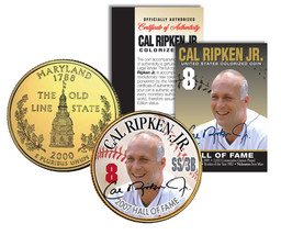 CAL RIPKEN JR *Hall of Fame* Legends Colorized Maryland Quarter Gold Pla... - $12.95