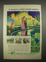 1940 Pan American Grace Airways Ad - Chile, S. America - $18.49