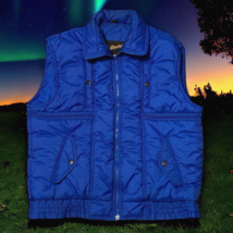 Vtg Continental Puffer Vest Men&#39;s Large Blue Full Zip Outdoor 80&#39;s Ski N... - £17.54 GBP