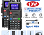 2PCS 5RH Air Band Walkie Talkie 10W Wirless Copy Frequency Type-C Chargi... - $123.29