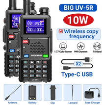 2PCS 5RH Air Band Walkie Talkie 10W Wirless Copy Frequency Type-C Charging Upgra - £96.55 GBP