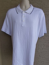 NWT MENS SADDLEBRED XXL  TEXTURED JERSEY KNIT POLO SHIRT  WHITE - $13.85