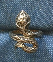 Elegant Ancient Style Silver-tone Snake Serpent Ring size 7 - £9.34 GBP