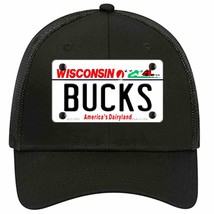 Bucks Wisconsin State Novelty Black Mesh License Plate Hat - £22.79 GBP