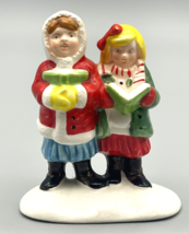 Dept 56 Here We Come a Caroling Figures Boy &amp; Girl Carolers Village Figurine Vtg - £6.82 GBP