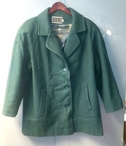 Wool Coat 16W Women’s Spencer Douglas Green Vintage Made In USA - $43.25