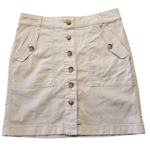 White House Black Market Mini Skirt Womens 2 Tan Classic Khaki Button Up... - $6.30