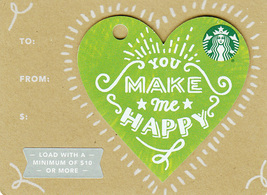 Starbucks 2017 You Make Me Happy Mini Heart Collectible Gift Card New No Value - £2.39 GBP
