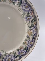 Andrea by Sadek Donna Cake Plate Purple White Flowers On Off White Gold ... - £23.67 GBP