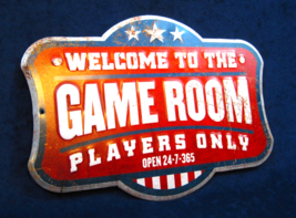 GAME ROOM -*US MADE*- Die-Cut Embossed Metal Sign - Man Cave Bar Pub Wal... - £11.81 GBP